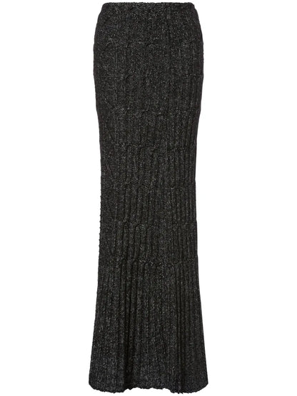 Cable-Knit Maxi Pencil Skirt