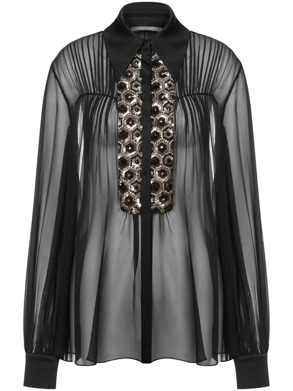 Sequin-Embellished Silk Shirt
