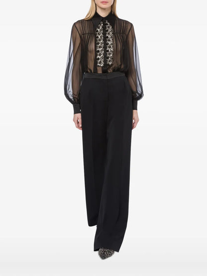 Sequin-Embellished Silk Shirt