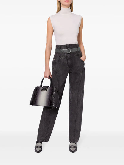 Fine-Knit Turtleneck Top