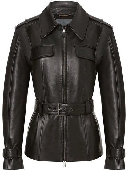 Detachable-Sleeves Leather Jacket