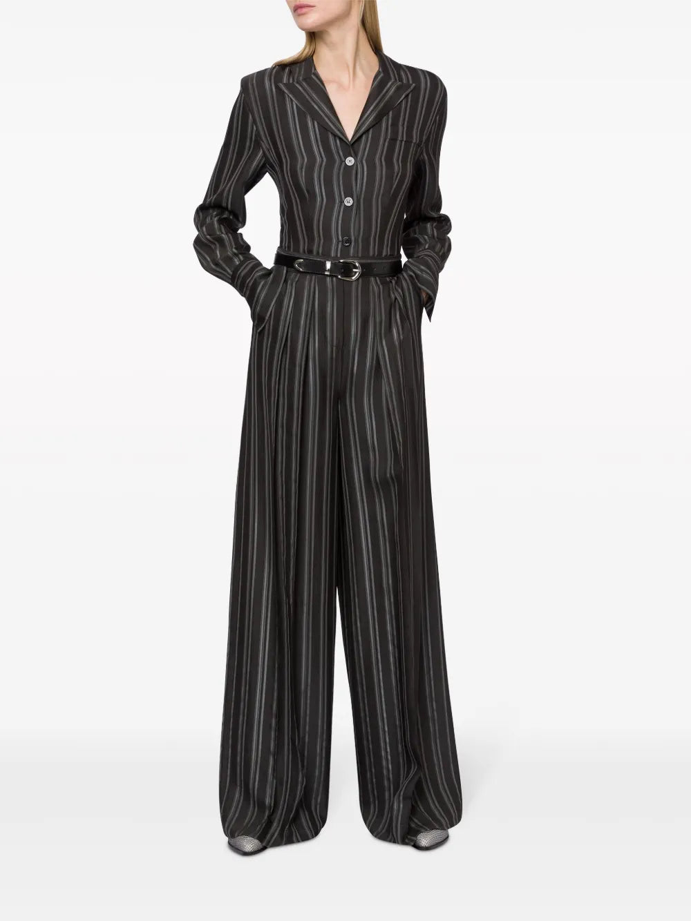 Striped Wide-Leg Trousers