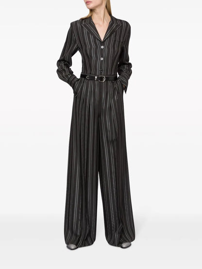 Striped Wide-Leg Trousers