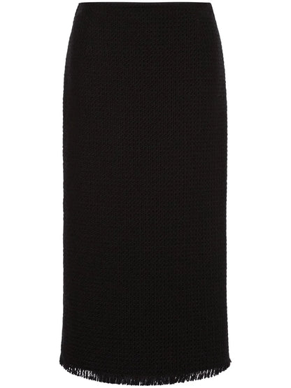 Knitted Virgin Wool Midi Skirt