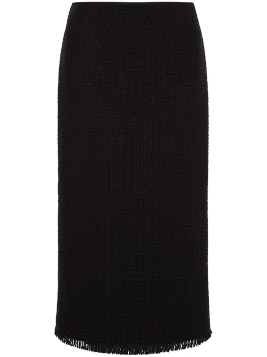 Knitted Virgin Wool Midi Skirt