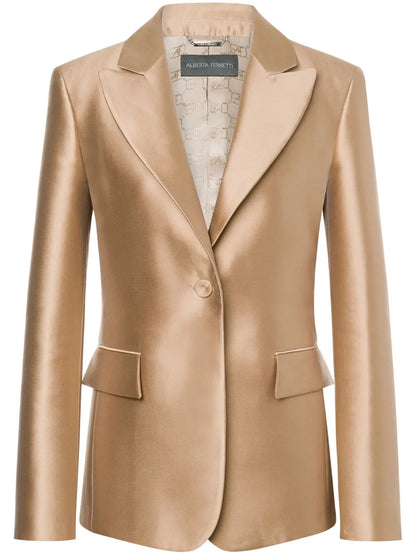 Single-Breasted Satin Blazer