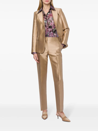 Single-Breasted Satin Blazer