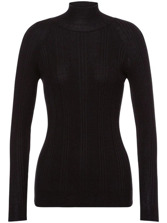 Ribbed-Knit Wool Sweater