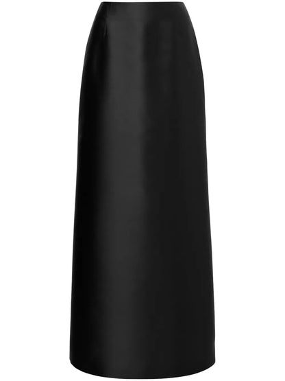A-Line Satin Midi Skirt