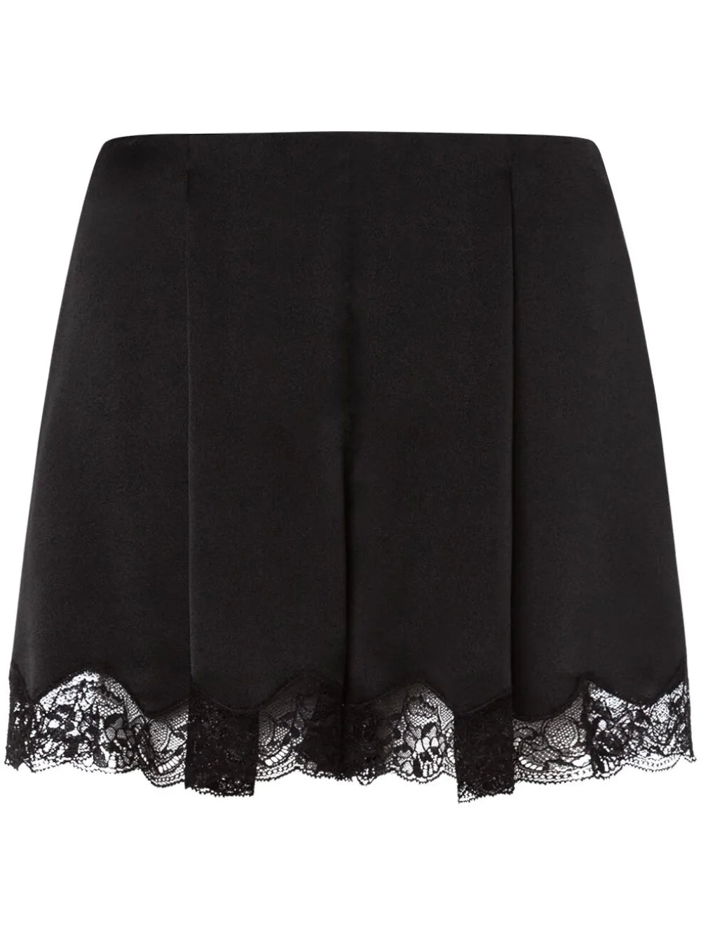 Lace-Trim Satin Shorts