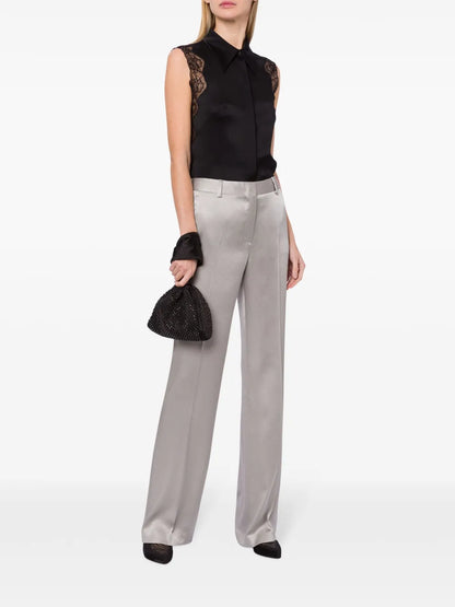 Floral-Lace Sleeveless Shirt