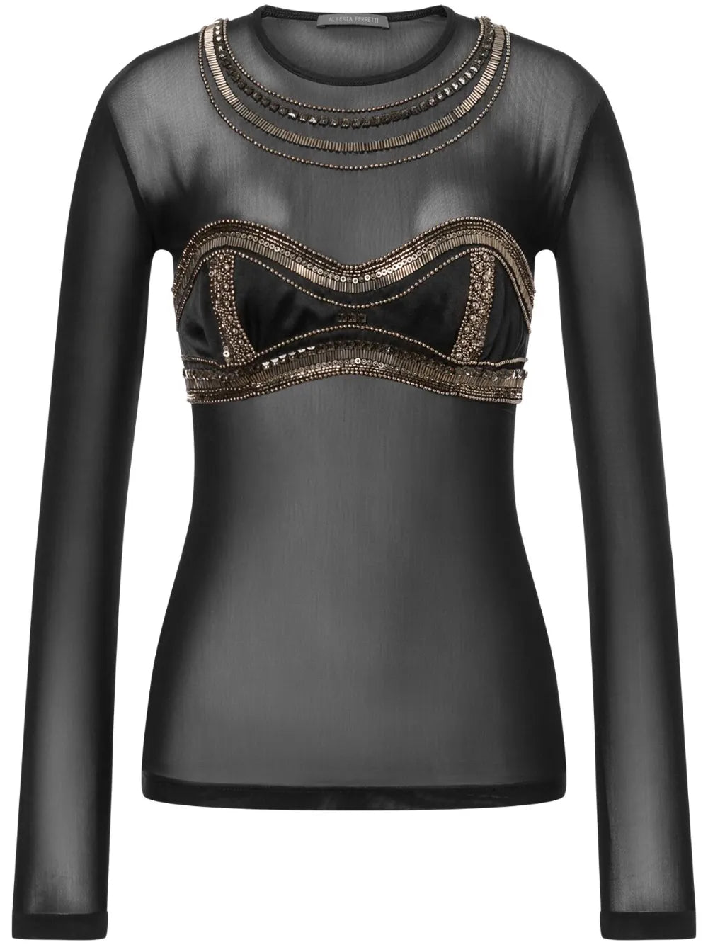 Semi-Sheer Beaded Top