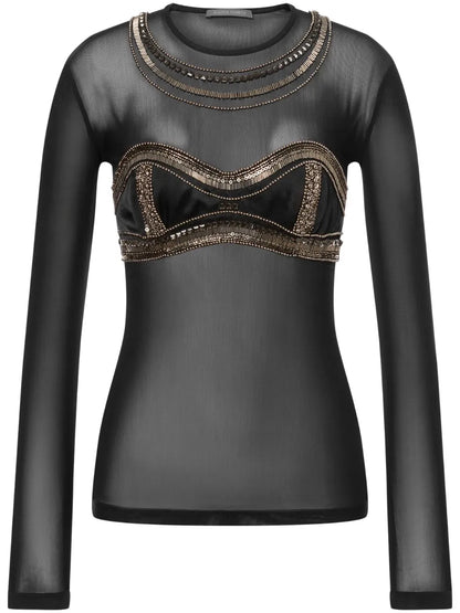 Semi-Sheer Beaded Top