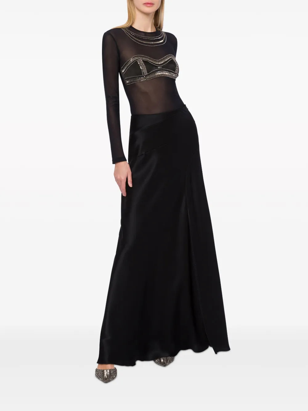 Semi-Sheer Beaded Top