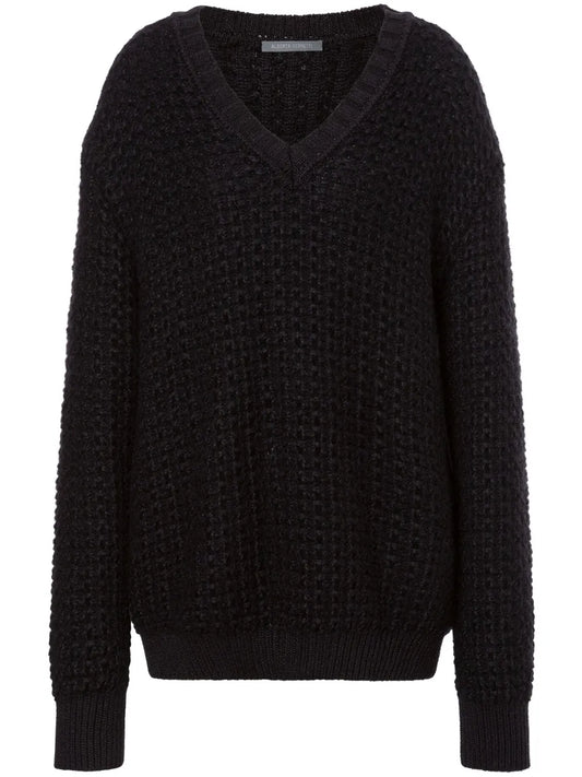 Chunky-Knit V-Neck Jumper