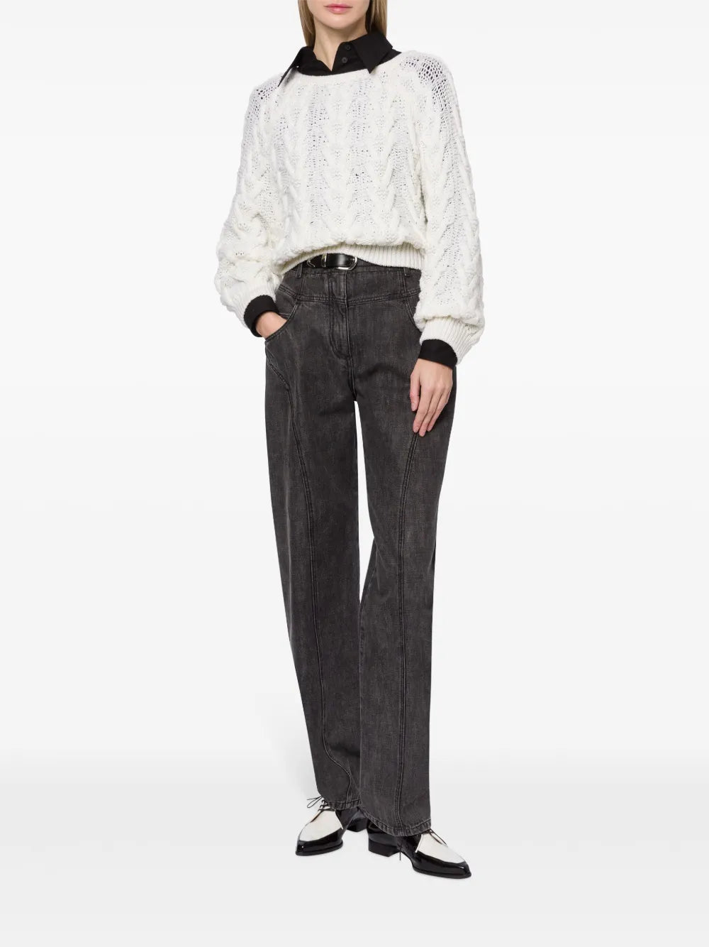 Cable-Knit Virgin Wool Jumper