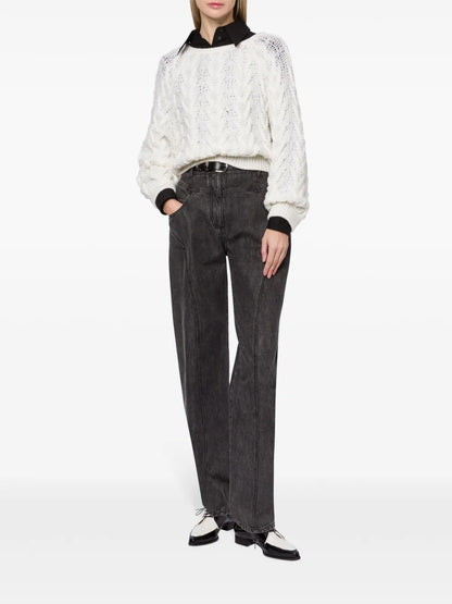 Cable-Knit Virgin Wool Jumper