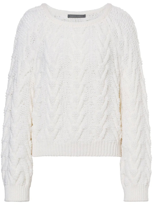Cable-Knit Virgin Wool Jumper