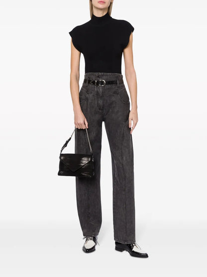 Ribbed-Knit Turtleneck Top