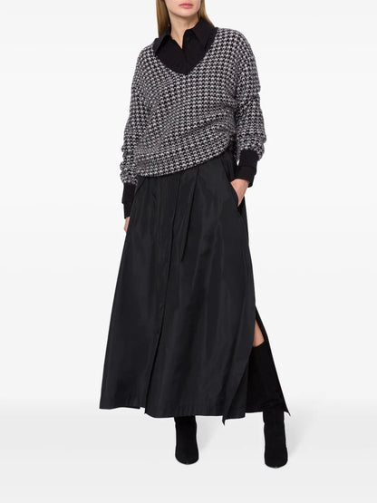 Drop-Shoulder Patterned-Intarsia Jumper