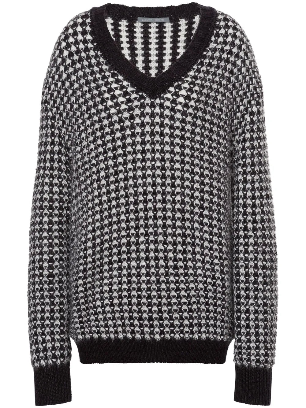 Drop-Shoulder Patterned-Intarsia Jumper