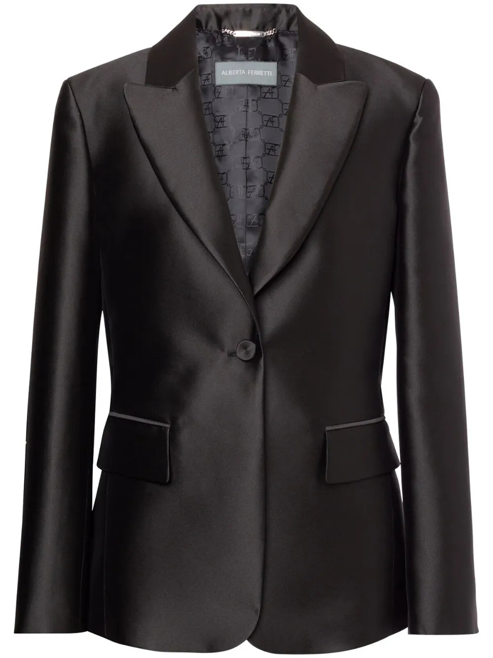 Single-Breasted Satin Blazer