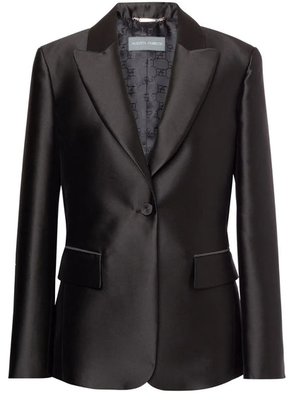 Single-Breasted Satin Blazer