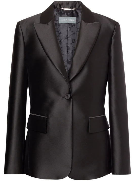 Single-Breasted Satin Blazer