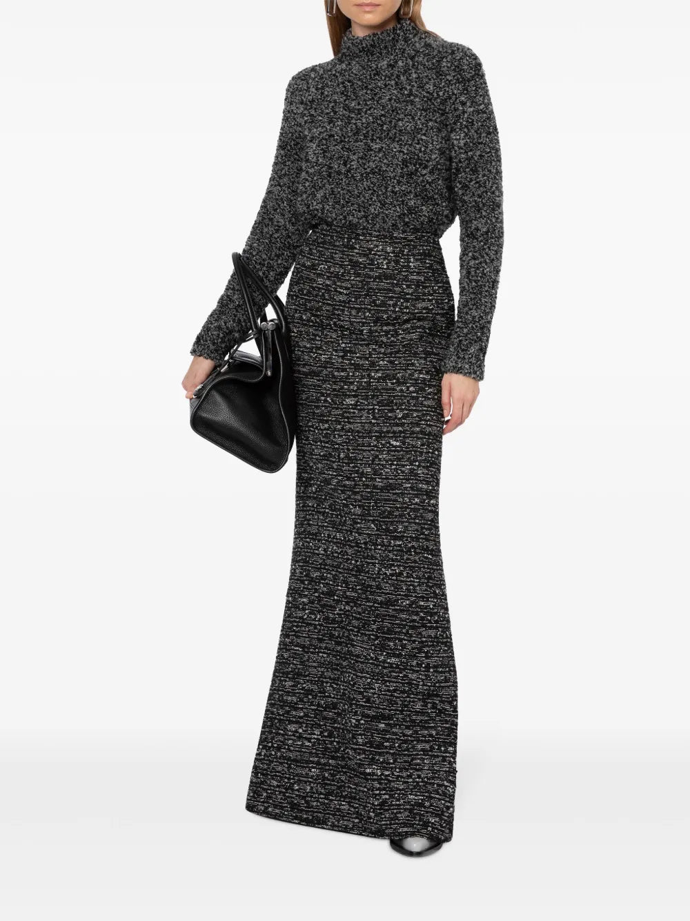 High-Neck Bouclé Jumper