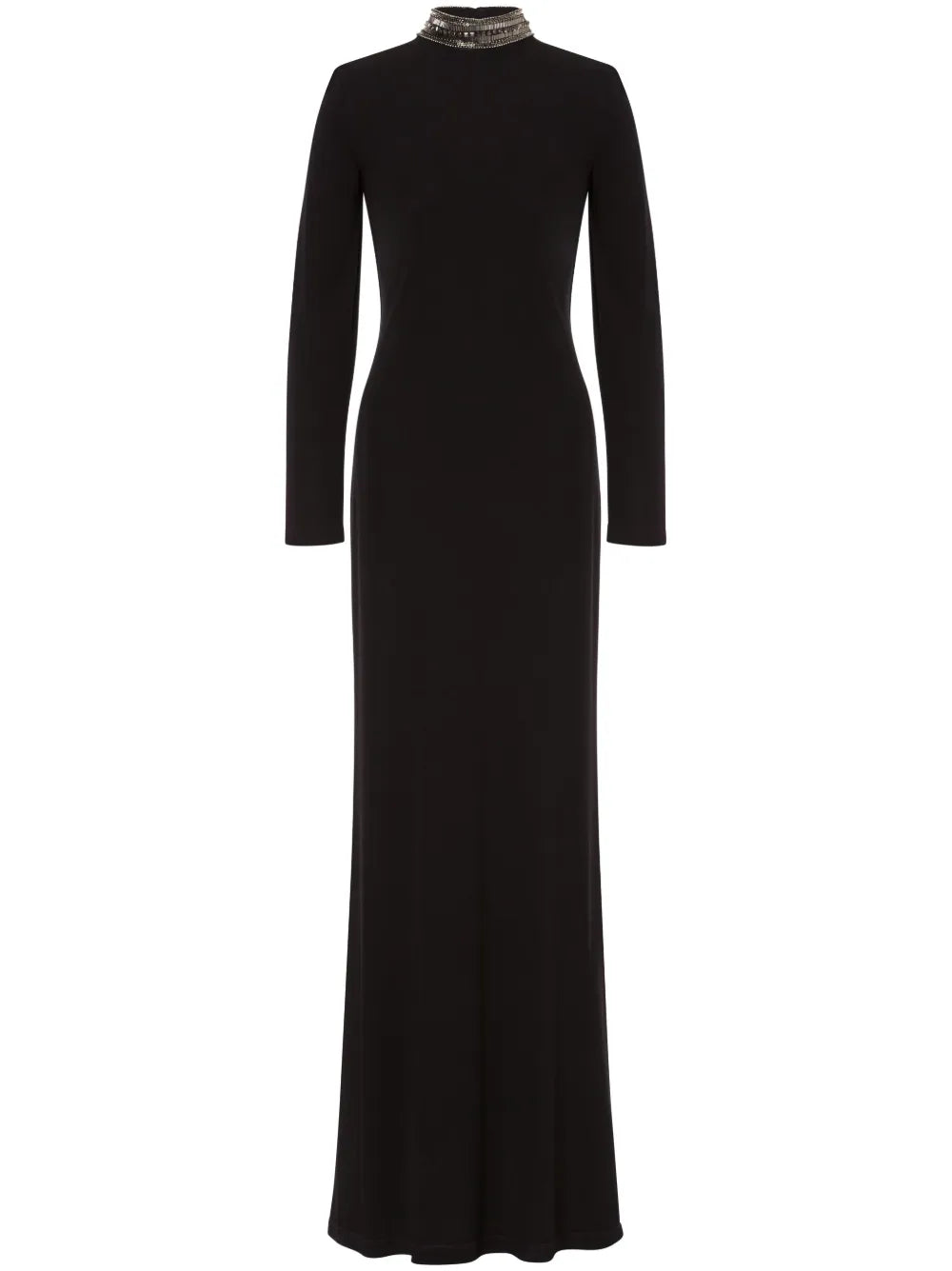 Crystal-Embellished Crepe Gown