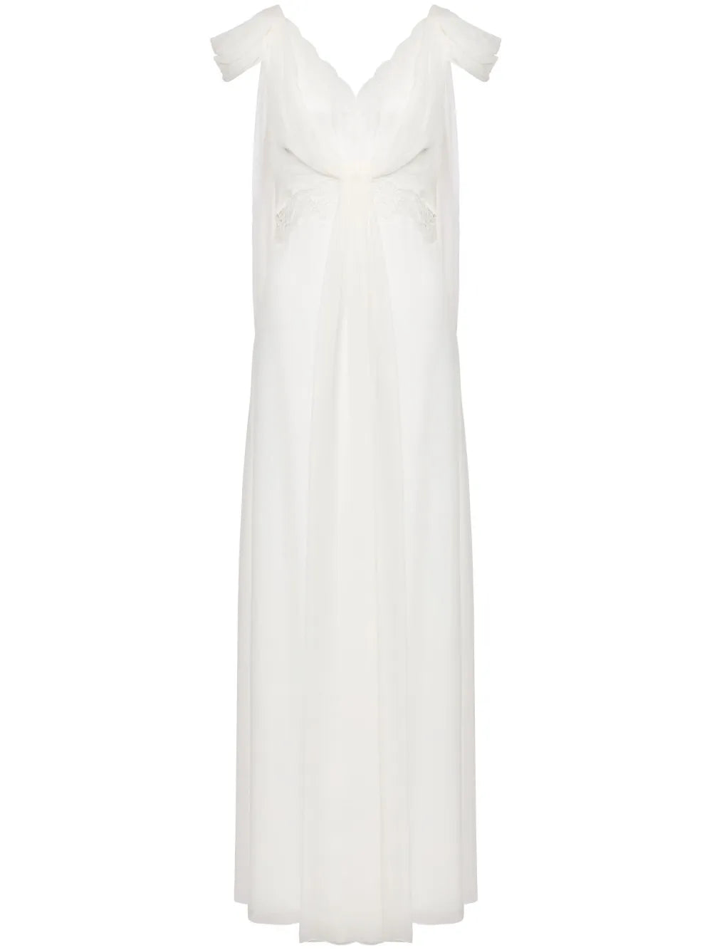 Lace-Panels Draped Gown