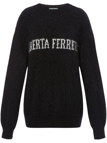 Logo-Intarsia Brushed Jumper