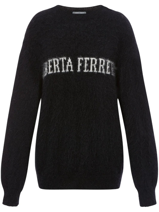 Logo-Intarsia Brushed Jumper