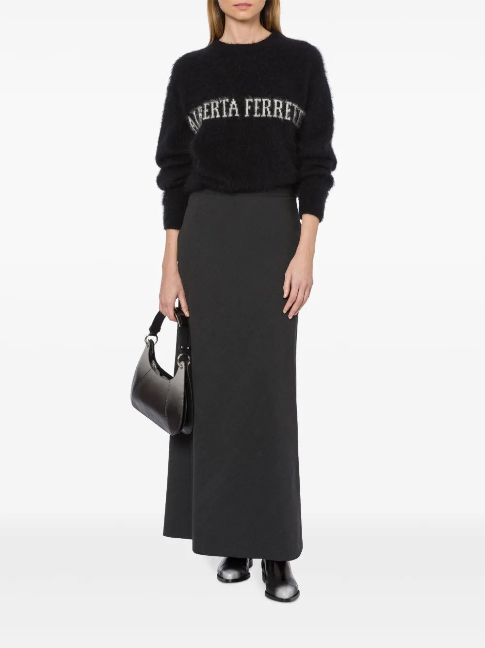 Logo-Intarsia Brushed Jumper