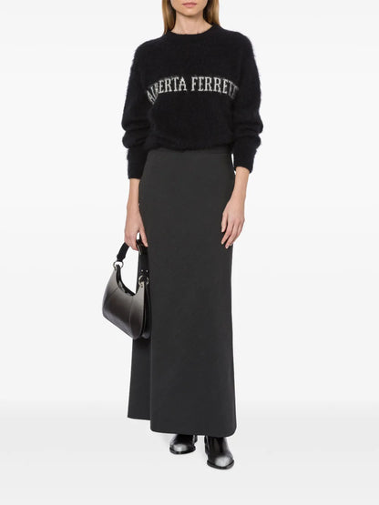 Logo-Intarsia Brushed Jumper