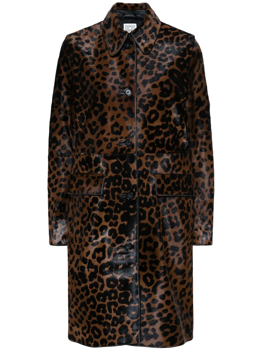 Leopard-Print Single-Breasted Coat