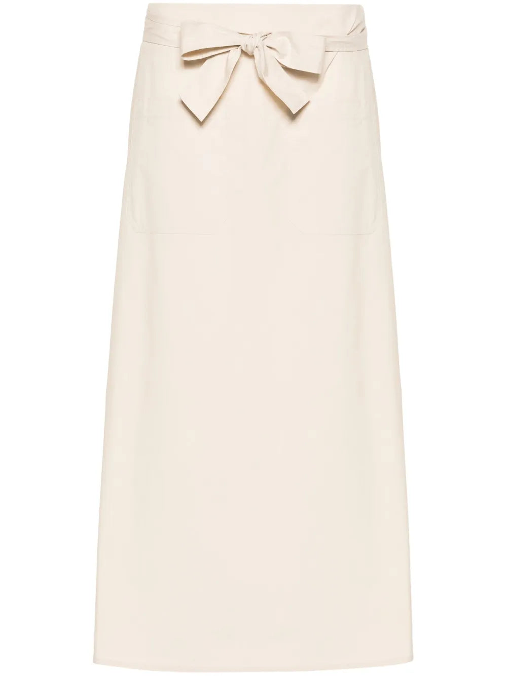 Tie-Waist Cotton Midi Skirt