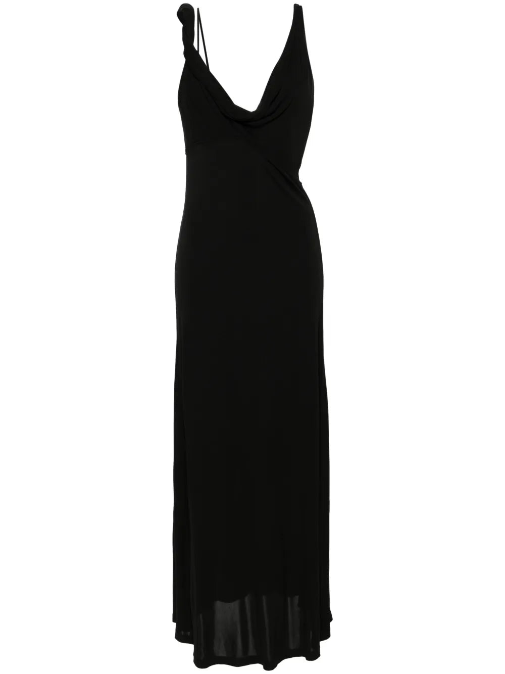 Twist-Detailed Crepe Maxi Dress