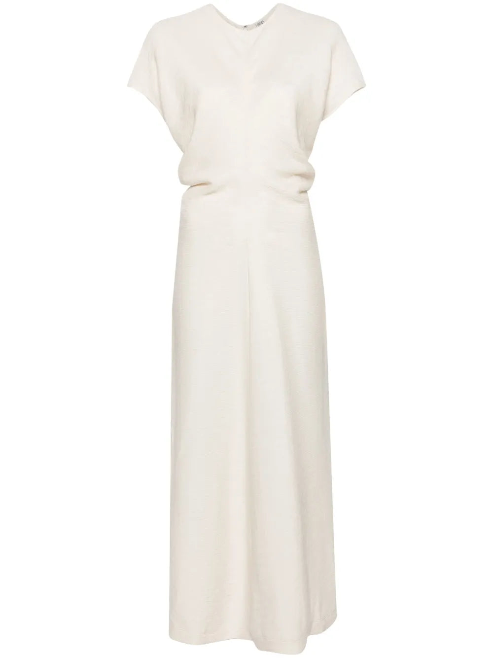 Draped-Detailing Textured Maxi Dress