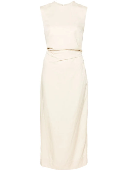 Tie-Waist Sleeveless Midi Dress