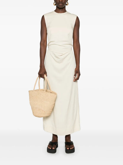 Tie-Waist Sleeveless Midi Dress