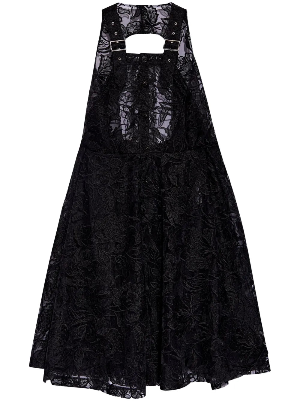 Lace Semi-Sheer Midi Dress