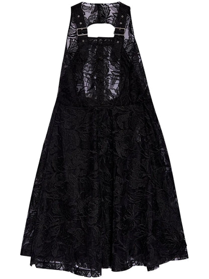 Lace Semi-Sheer Midi Dress