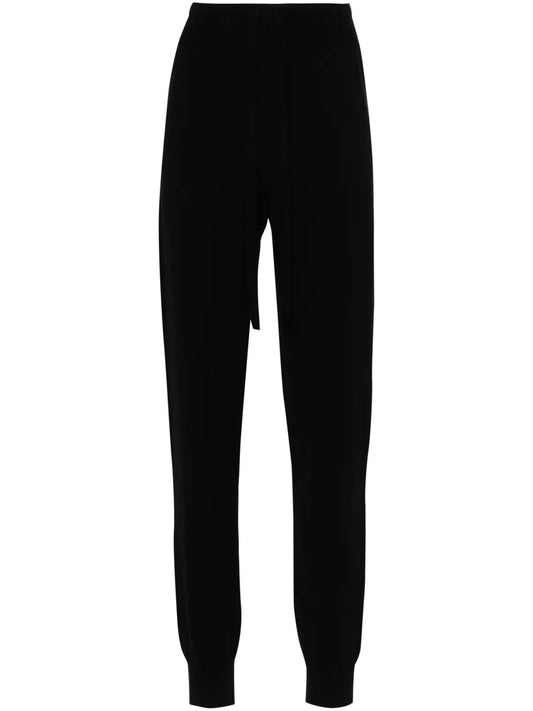 Elasticated-Waistband Knitted Trousers