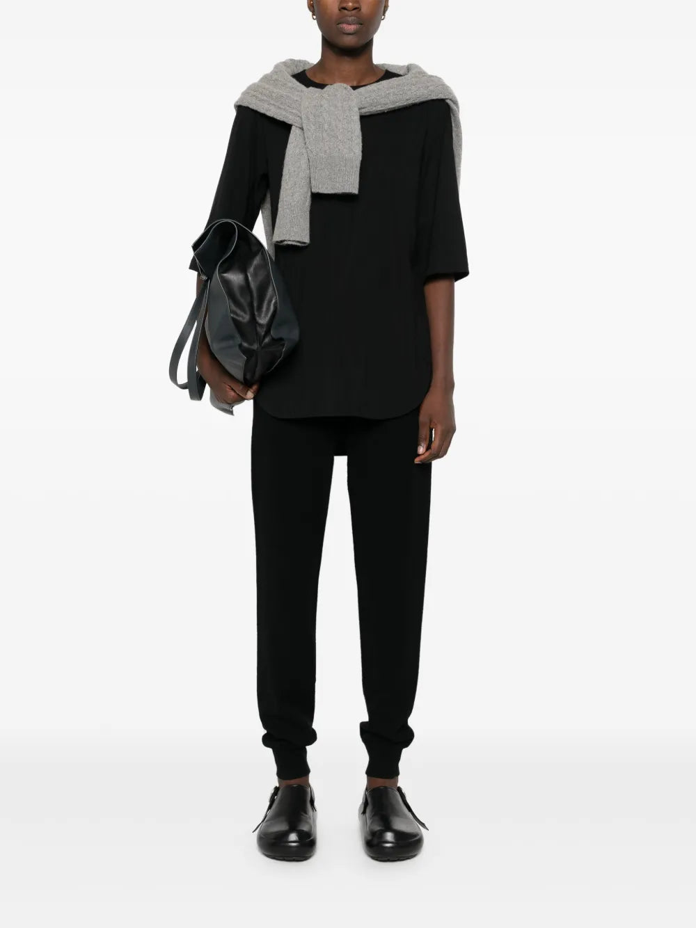 Elasticated-Waistband Knitted Trousers