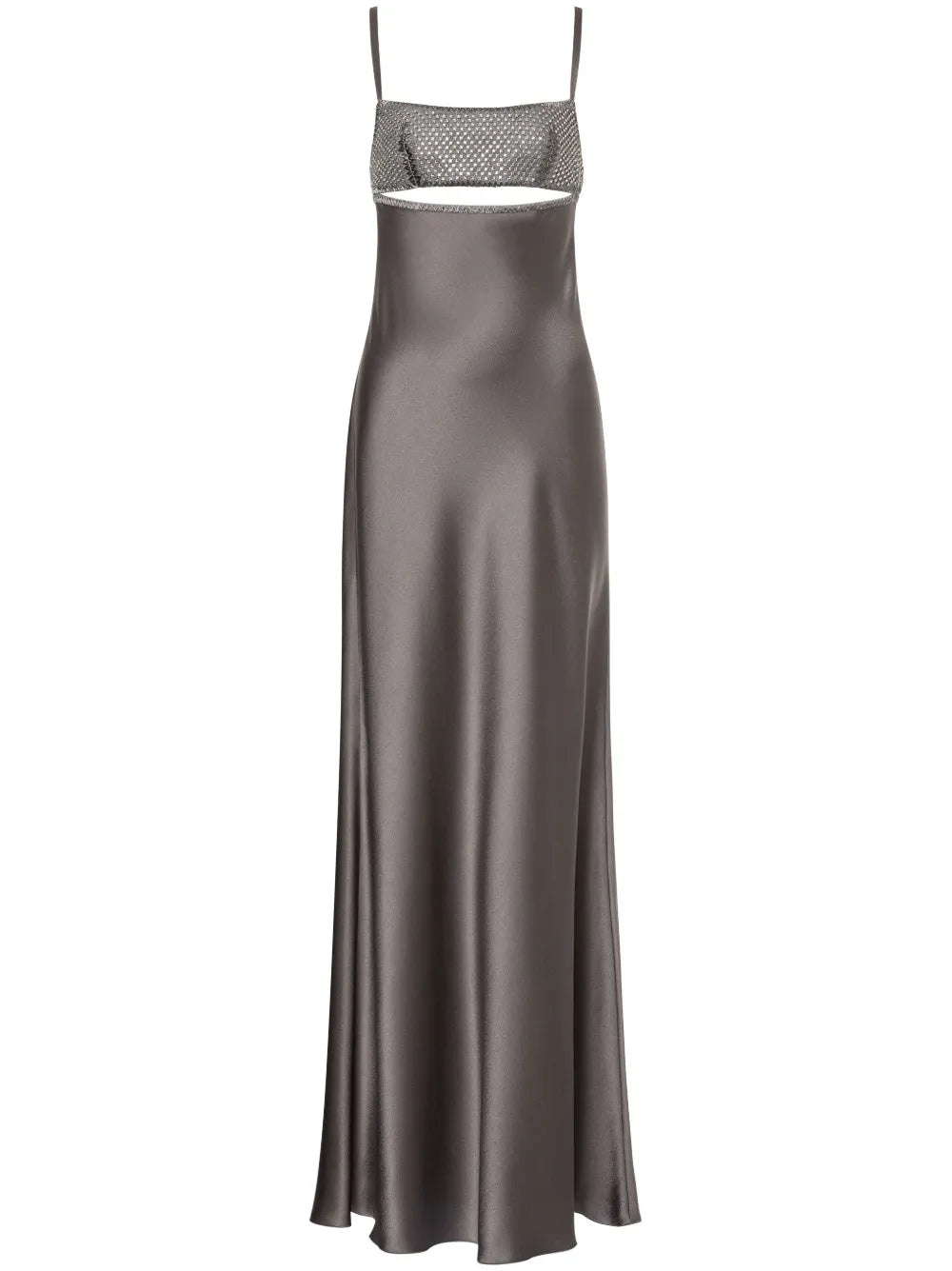 Crystal-Embellished Satin Gown