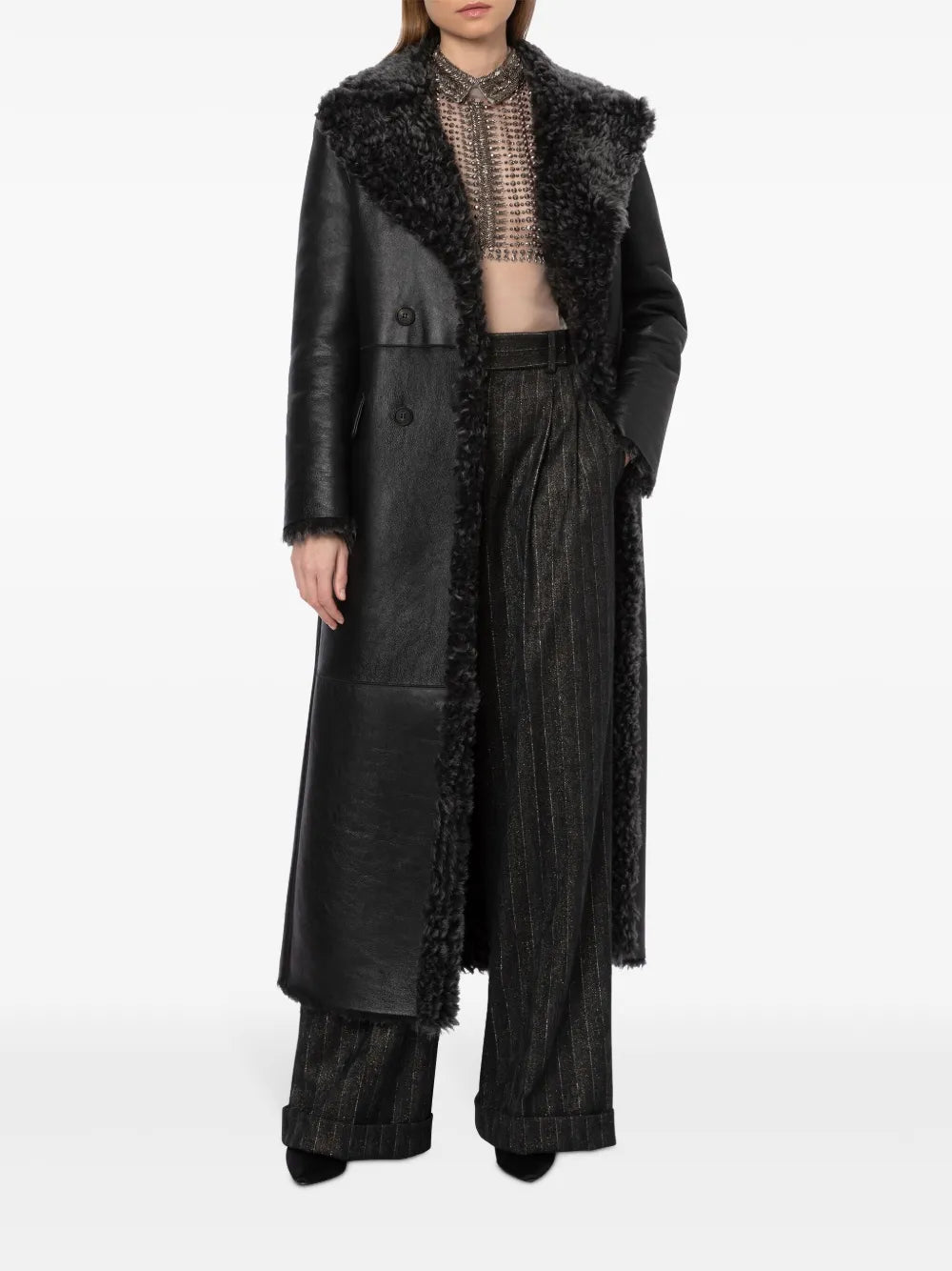 Double Breasted Sheepskin Coat
