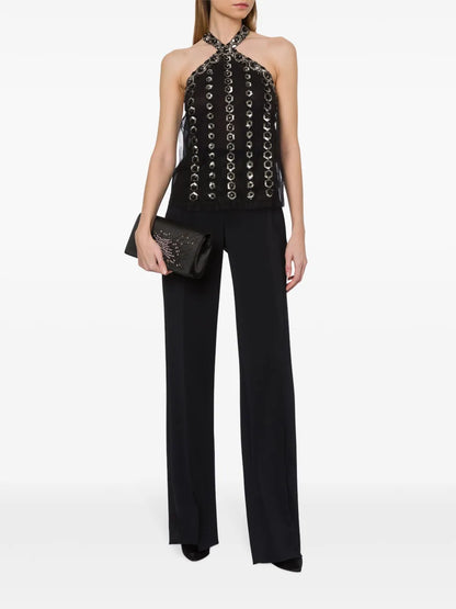 Sequin-Embellished Halterneck Top