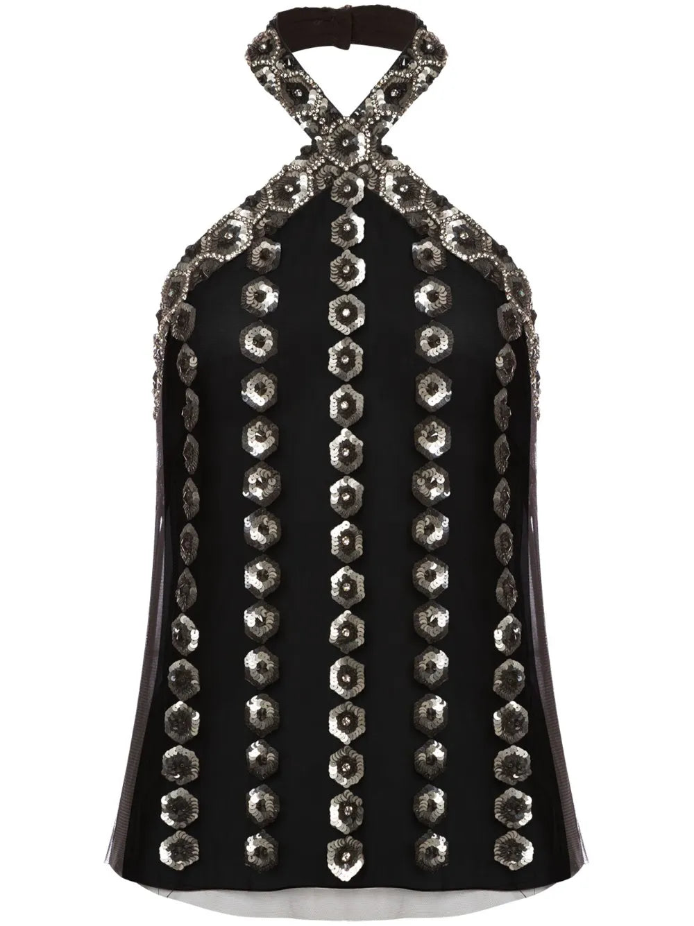 Sequin-Embellished Halterneck Top
