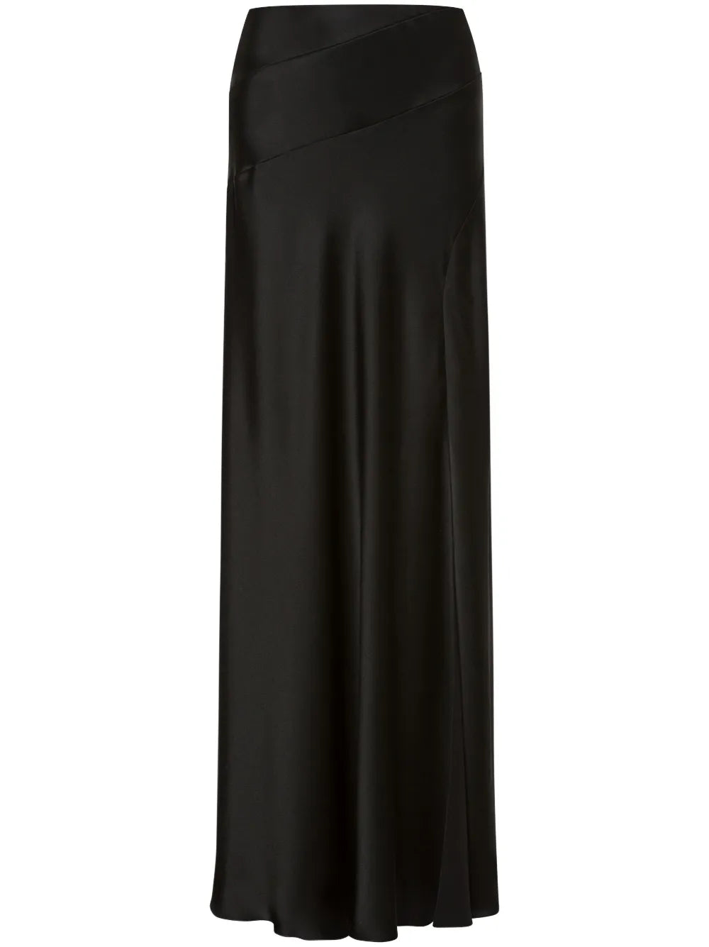 Fluted Satin Maxi Skirt